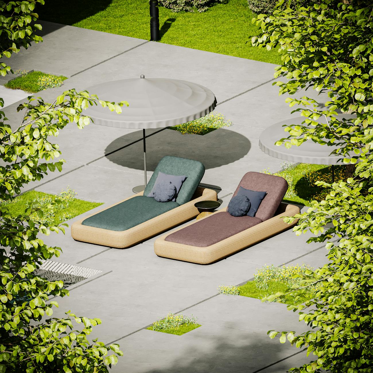 Akazienholz Lounge-Set (4-teilig)